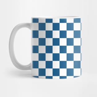 Blue-and-white-checkered Mug